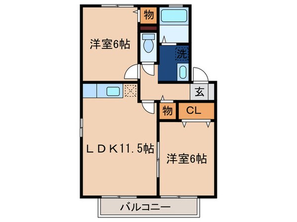 ハイツ岡部24Aの物件間取画像